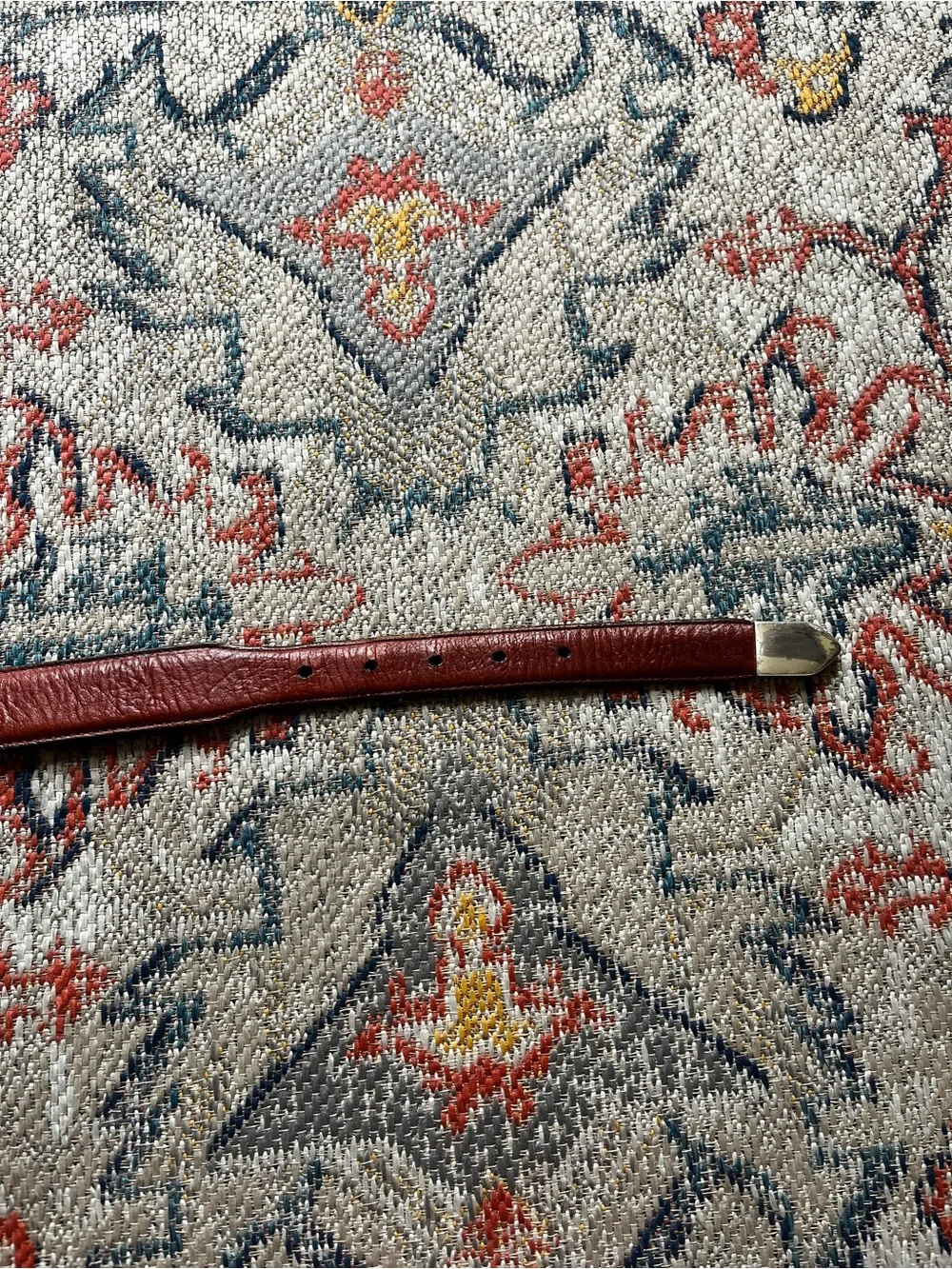 Orvis Chestnut Brown Leather Belt with Silver-Tone Hardware Size 38 Western